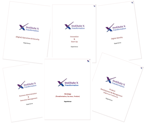 Institute X has experience with transformation and change in many industries and many fields. Several brochures highlight that experience specifically to an area of expertise.