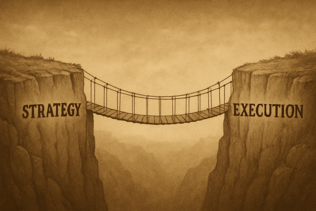Strategy and execution have to be bridged to be valuable: they are not the same thing