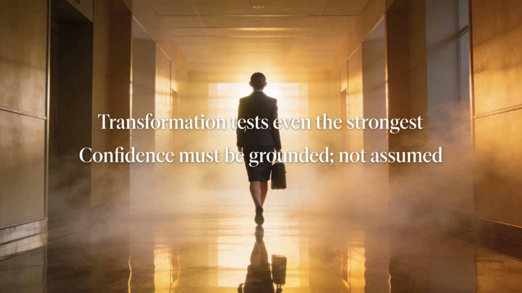 Leader entering foggy and ambiguous situation needs real confidence