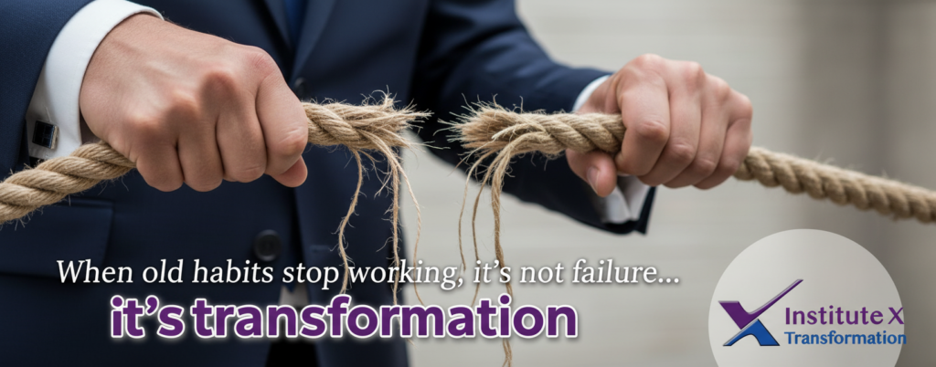 The strong rope of old familiar habits frays in transformations