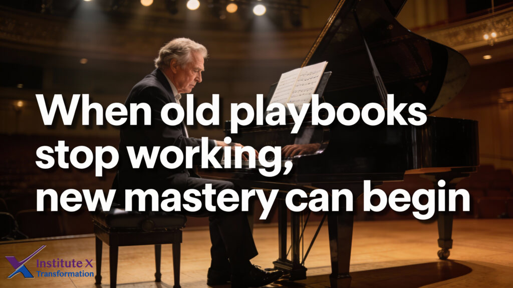 Mastery of something new happens only after losing facility with the old