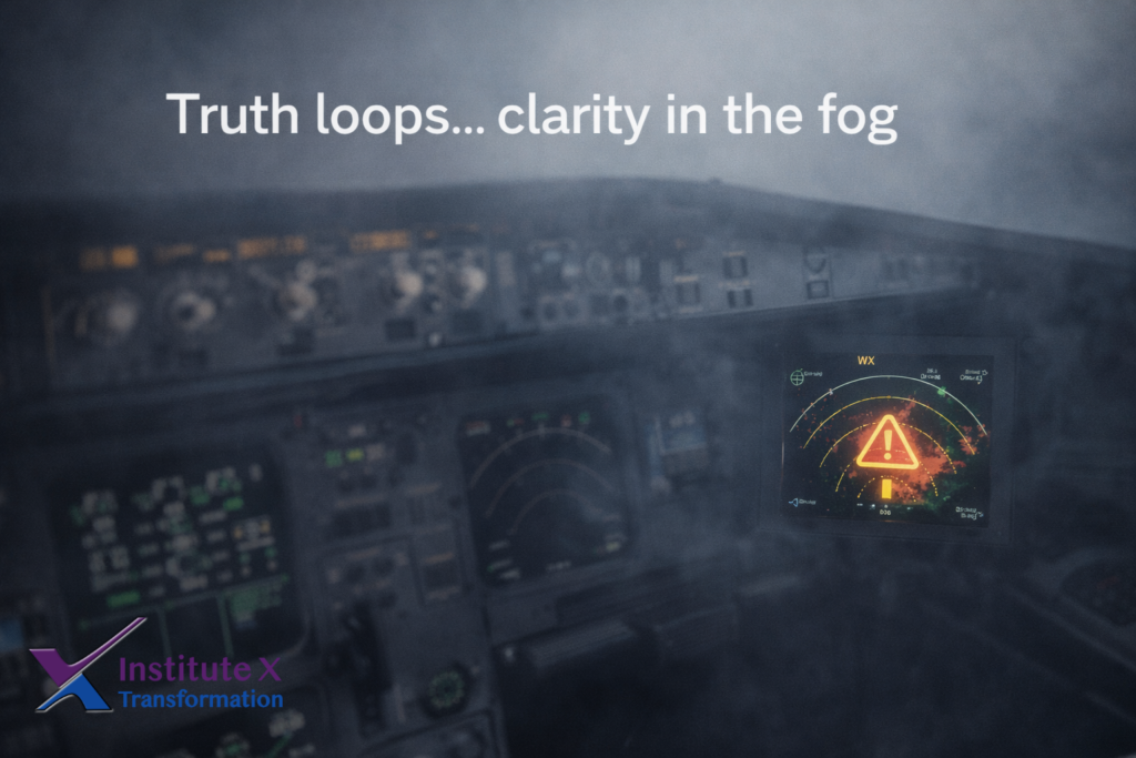 When the fog obstructs the feedback you rely upon, use truth loops. They pierce the fog.