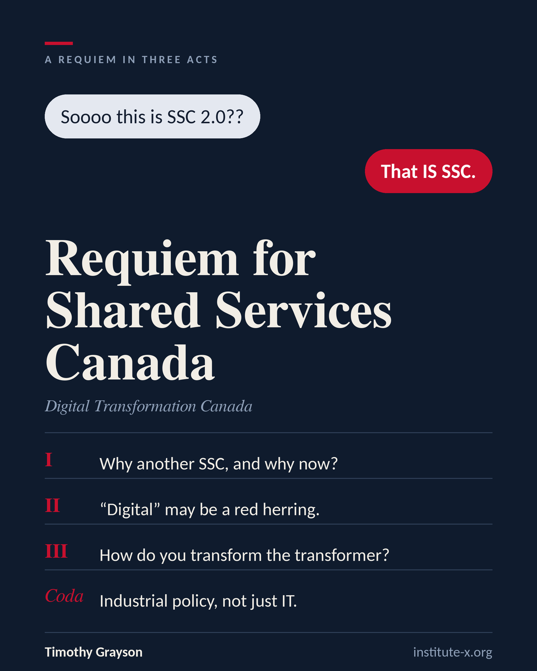 Requiem for Shared Services Canada